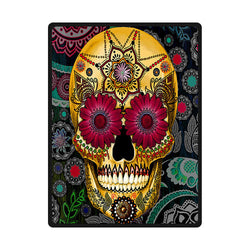 Sugar Skull Printed Soft Fleece Blanket