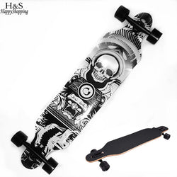 Skull Pattern Skateboard 4 Wheels - Anti-Shock